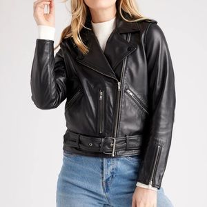 Quince 100% Leather Motorcycle Jacket (All Saints Balfern Dupe) Size L